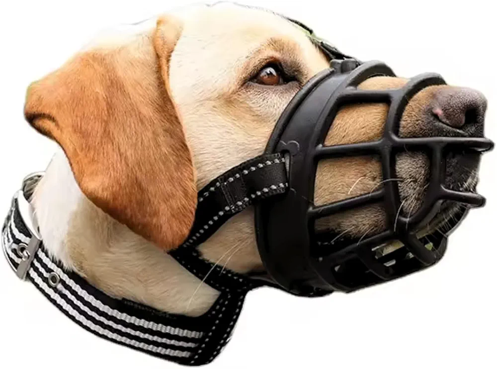 پوزه‌بند سگ برند پتس امپایر (Pets Empire) | پوزه‌بند سیلیکونی سبدی، نرم و تنفس‌پذیر برای سگ | جلوگیری از گاز گرفتن، جویدن و پارس کردن | با قابلیت آب خوردن و لهله زدن سگ - تعداد: ۱ عدد (رنگ: مشکی، سایز: / خیلی خیلی بزرگ - XX-Large)
