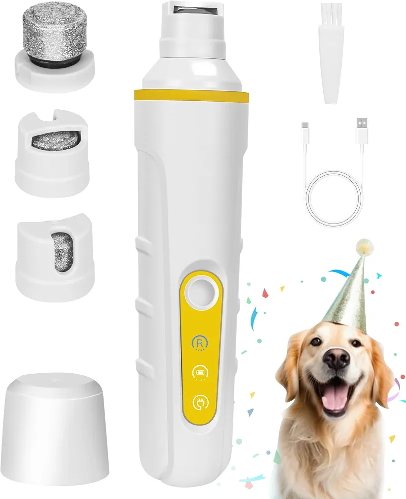 سوهان برقی ناخن حیوانات FURBONA با چراغ LED تقویت‌شده – فوق‌العاده کم‌صدا – دو سرعت – شارژ USB-C – نمایشگر هوشمند – ۳ حالت سایش – مناسب سگ، گربه و همه اندازه‌های حیوانات 🐶🐱✂️