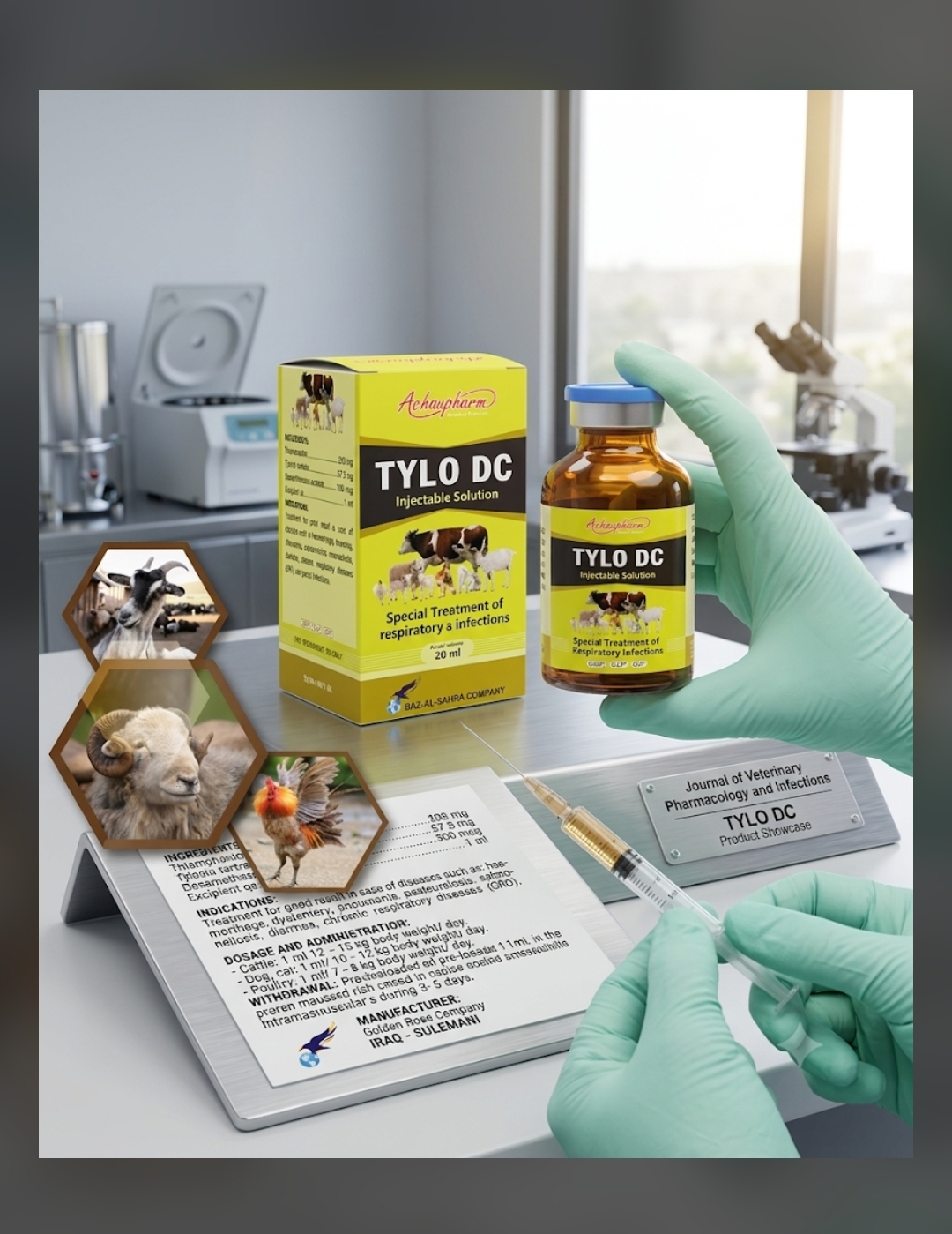 ​«TYLO DC»: دارو ترکیب سه‌گانه و قدرتمند «آچافارم» برای درمان حادترین عفونت‌های تنفسی و گوارشی دام و طیور