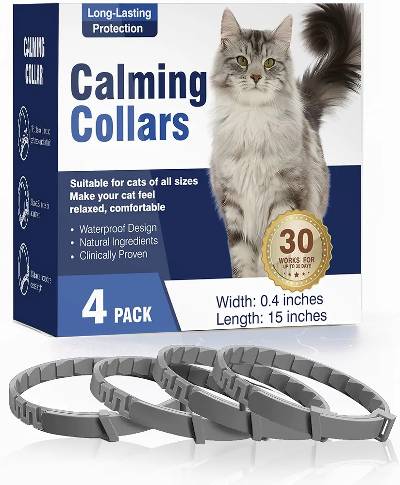 بسته ۴ عددی قلاده آرام‌بخش گربه (Calming Collar) – کمک به کاهش استرس، اضطراب و رفتارهای ناشی از تنش در گربه‌ها