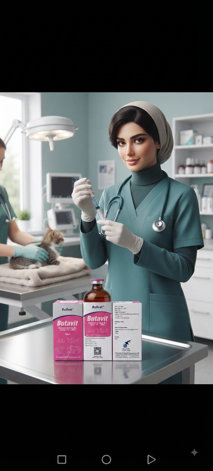 شیشه و جعبه داروی تزریقی دامپزشکی بوتاویت (Butavit)