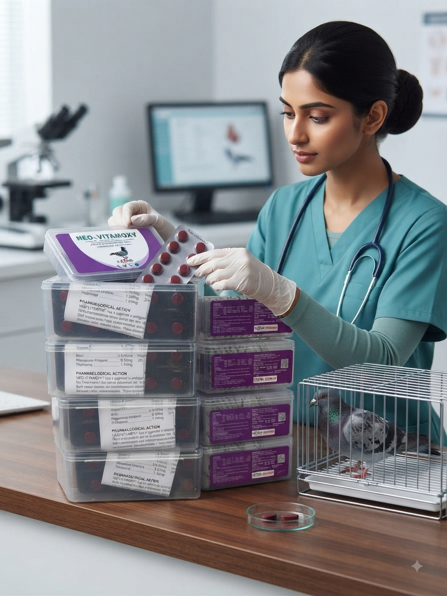 بسته بندی داروی دامپزشکی NEO-VITAMOXY (نئو-ویتاموکسی) - ۱۰۰ قرص