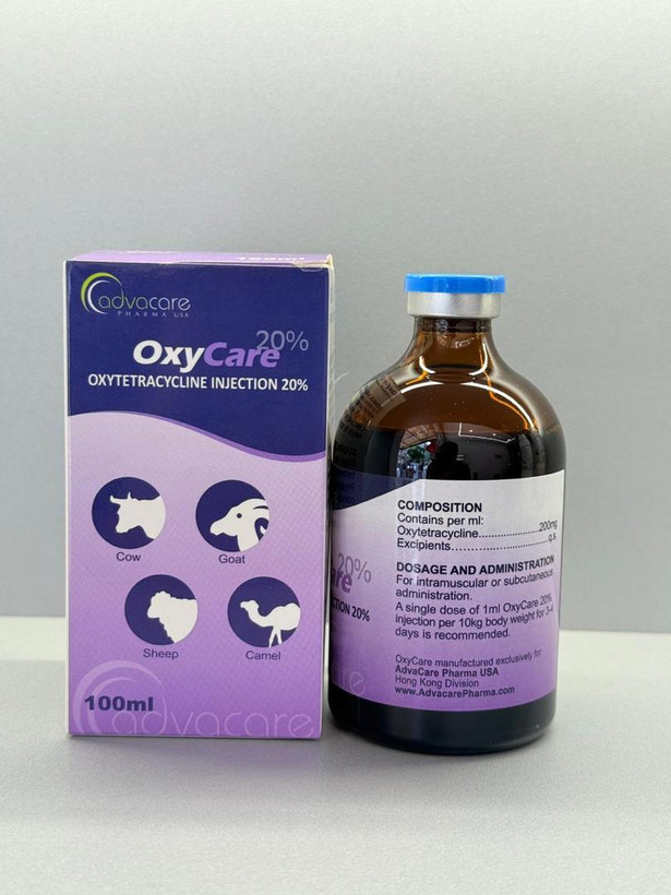 خرید اکسیتتراسایکلین ۲۰٪ (OxyCare) – آنتیبیوتیک تزریقی فوققوی مخصوص دام