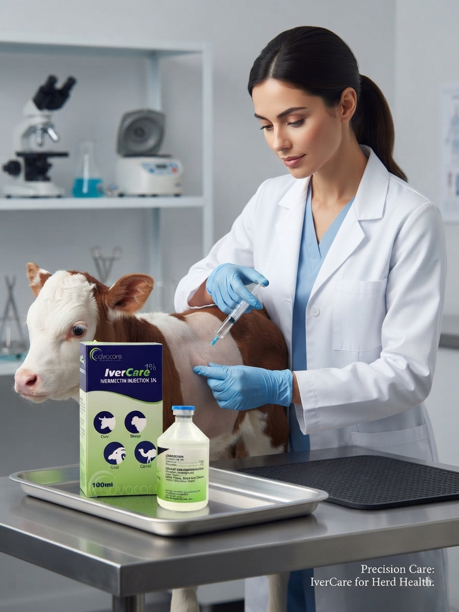 خرید تزریق‌ی آیورمکتین ۱٪ (IverCare) – بهترین ضد انگل گاو، گوسفند و شتر