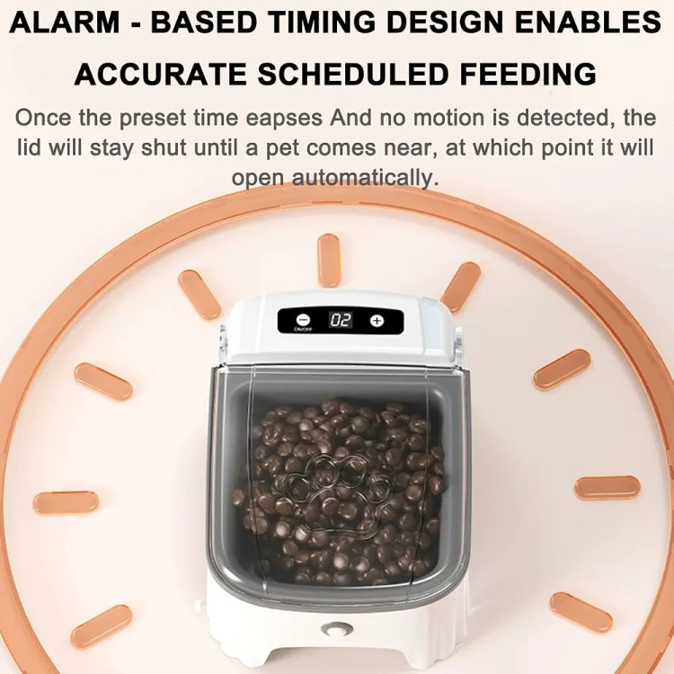 Automatic Cat Feeder - Pet Feeder, Food Dispenser Pets with Timed Switch, Wet Food Pet Dispenser, Suitable for Cats and Dogs, Automatic Feeder with Infrared Induction (Grey)