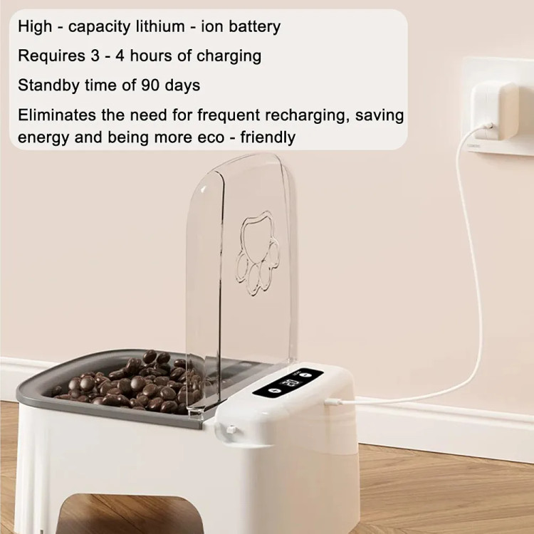 Automatic Cat Feeder - Pet Feeder, Food Dispenser Pets with Timed Switch, Wet Food Pet Dispenser, Suitable for Cats and Dogs, Automatic Feeder with Infrared Induction (Grey)