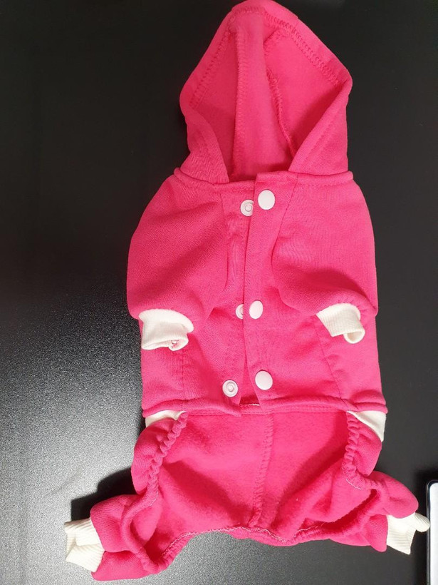 لباس سرهمی هودی سگ و گربه طرح Hello Kitty رنگ صورتی